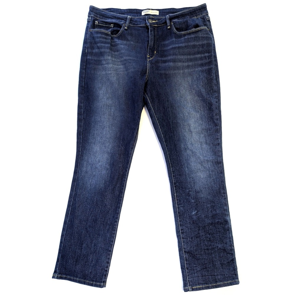 Levi Strauss Signature Gold Mid Rise Straight Jeans Dark Wash 16S W33 L30